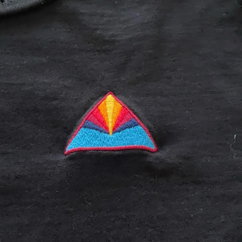 Aviator Nation Black T-Shirt with Colorful Patch Logo - Picture 3 of 5